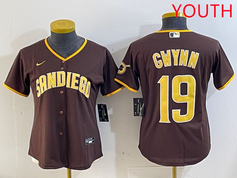 Youth San Diego Padres #19 Gwynn Brown Game 2025 Nike MLB Jersey style 8->women mlb jersey->Women Jersey